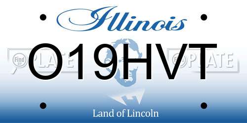 O19HVT Illinois License Plate