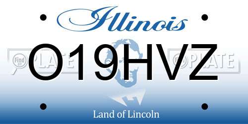 O19HVZ Illinois License Plate
