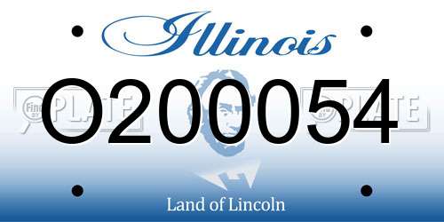 O200054 Illinois License Plate