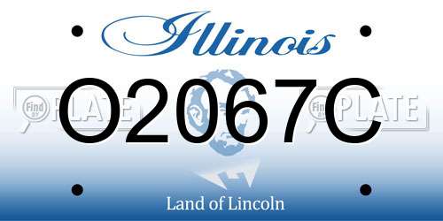 O2067C Illinois License Plate