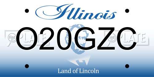 O20GZC Illinois License Plate