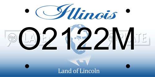O2122M Illinois License Plate