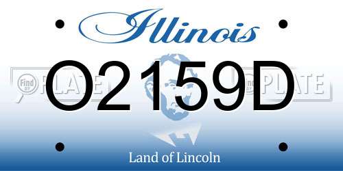 O2159D Illinois License Plate