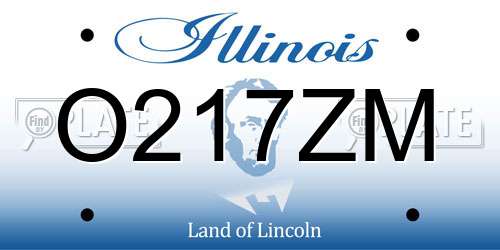 O217ZM Illinois License Plate