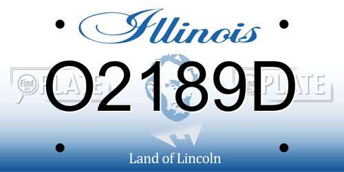 O2189D Illinois License Plate