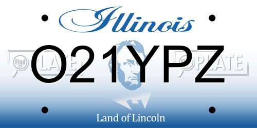 O21YPZ Illinois License Plate