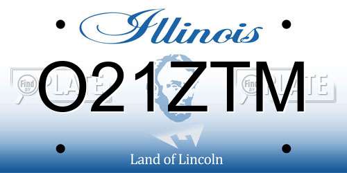 O21ZTM Illinois License Plate