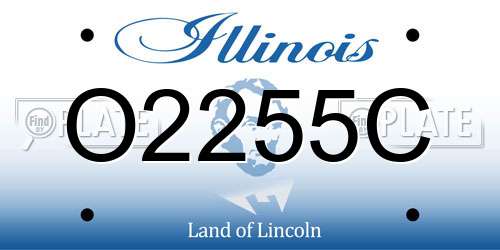 O2255C Illinois License Plate