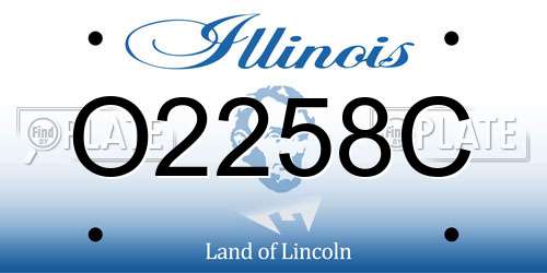 O2258C Illinois License Plate