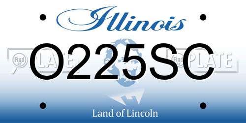 O225SC Illinois License Plate