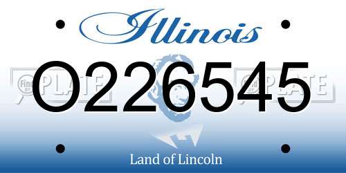 O226545 Illinois License Plate