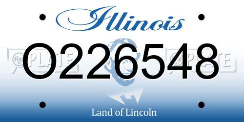 O226548 Illinois License Plate