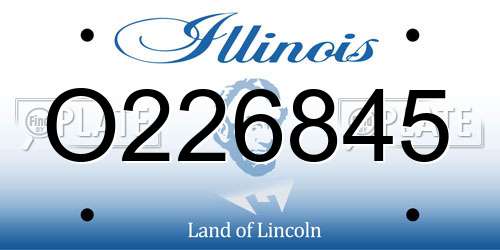 O226845 Illinois License Plate