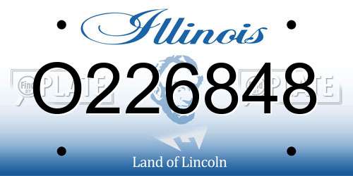 O226848 Illinois License Plate