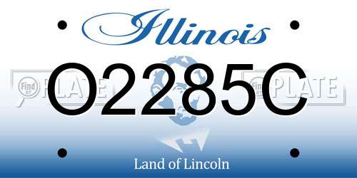 O2285C Illinois License Plate