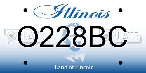 O228BC Illinois License Plate