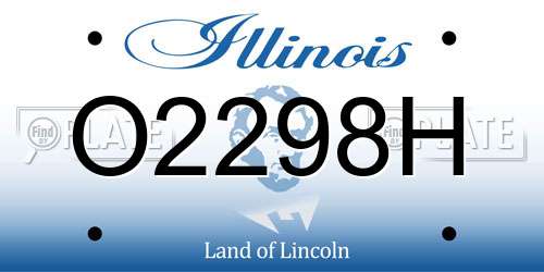 O2298H Illinois License Plate