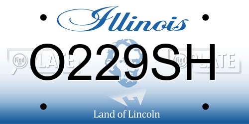 O229SH Illinois License Plate