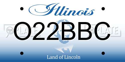 O22BBC Illinois License Plate