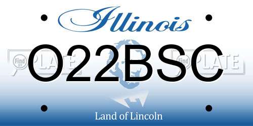 O22BSC Illinois License Plate