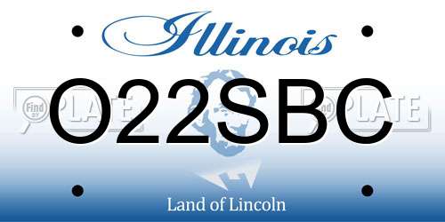 O22SBC Illinois License Plate