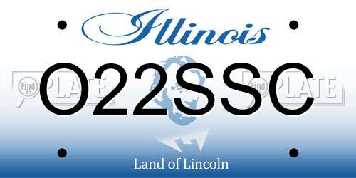 O22SSC Illinois License Plate