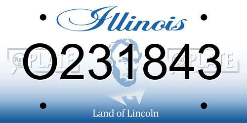 O231843 Illinois License Plate
