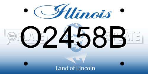 O2458B Illinois License Plate