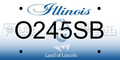 O245SB Illinois License Plate