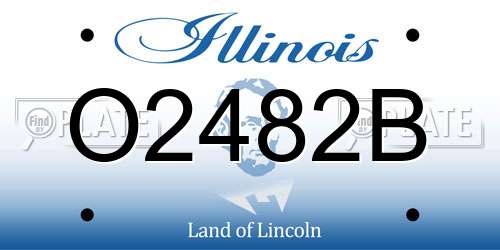 O2482B Illinois License Plate
