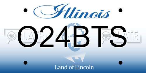 O24BTS Illinois License Plate