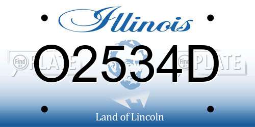 O2534D Illinois License Plate