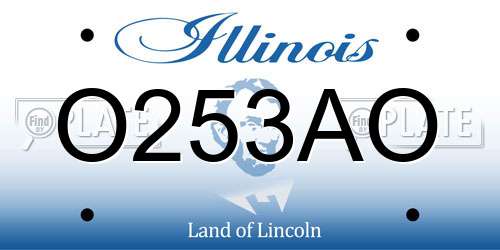 O253AO Illinois License Plate