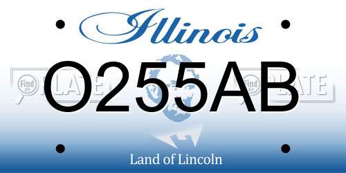 O255AB Illinois License Plate