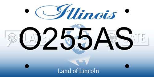 O255AS Illinois License Plate