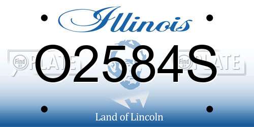 O2584S Illinois License Plate