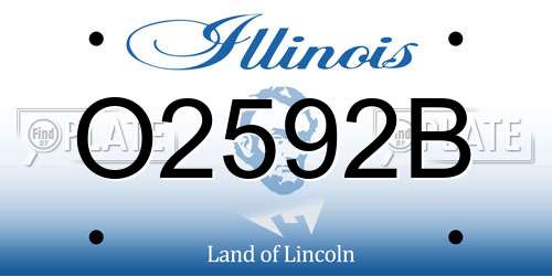 O2592B Illinois License Plate