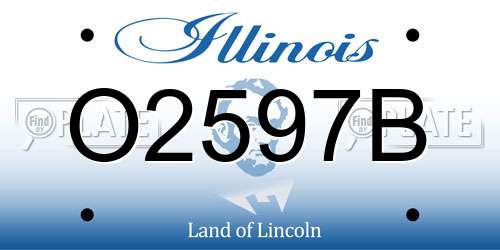 O2597B Illinois License Plate
