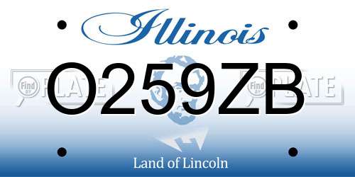 O259ZB Illinois License Plate