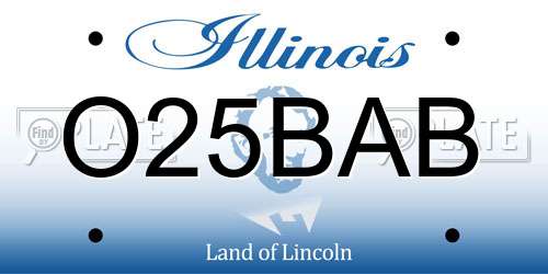 O25BAB Illinois License Plate