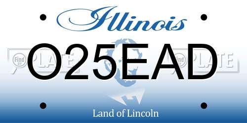 O25EAD Illinois License Plate