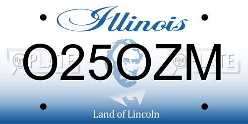 O25OZM Illinois License Plate