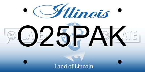 O25PAK Illinois License Plate