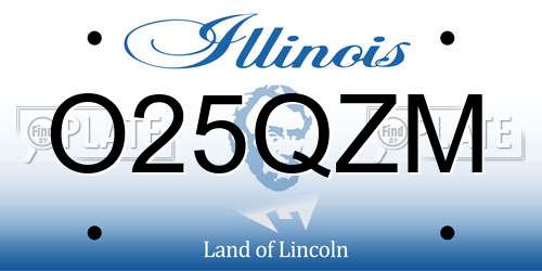 O25QZM Illinois License Plate