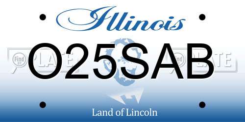 O25SAB Illinois License Plate