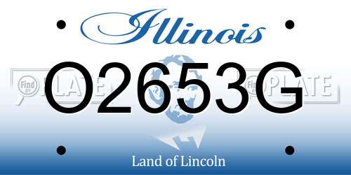 O2653G Illinois License Plate