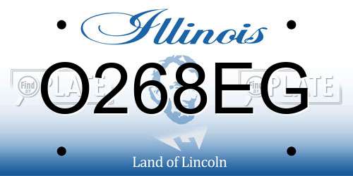 O268EG Illinois License Plate