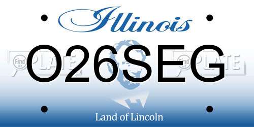 O26SEG Illinois License Plate