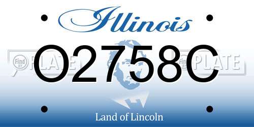 O2758C Illinois License Plate