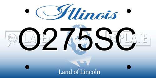 O275SC Illinois License Plate